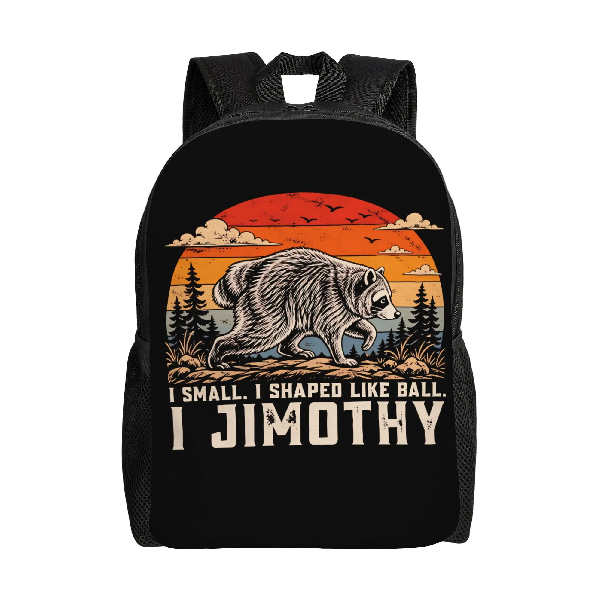 Jimothy the Ballard Seattle Raccoon Backpack Female  Pattern Backpacks Polyester Style School Bags University Colorful Rucksack