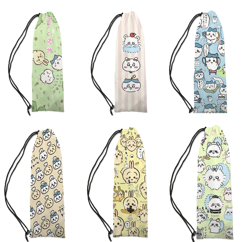 

Chiikawaed Cute Cartoon Drawstring Badminton Racket Protective Bag Stylish High-value Single Shoulder Sports Sleeve for Daily