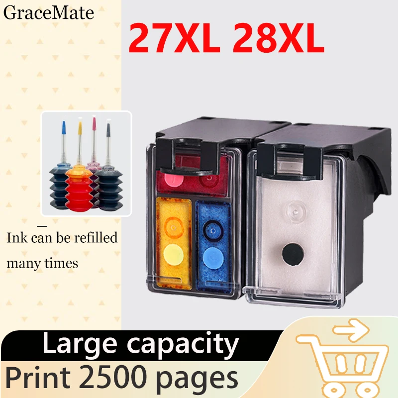 

Remanufactured 27XL 28XL Ink Cartridge Replacement for hp 27 28 hp27 hp28 for HP Deskjet 3520 3550 3420 3535 7150 2110 6110