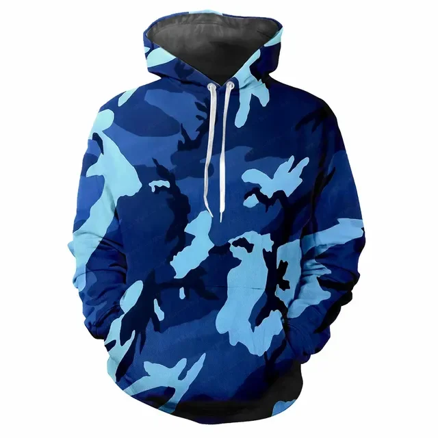 

Camouflage Patterns Digital 3D Printing Trendy Men's Hoodie Printed Casual Long Sleeved Hooded Fashion Thick Fabric Tops