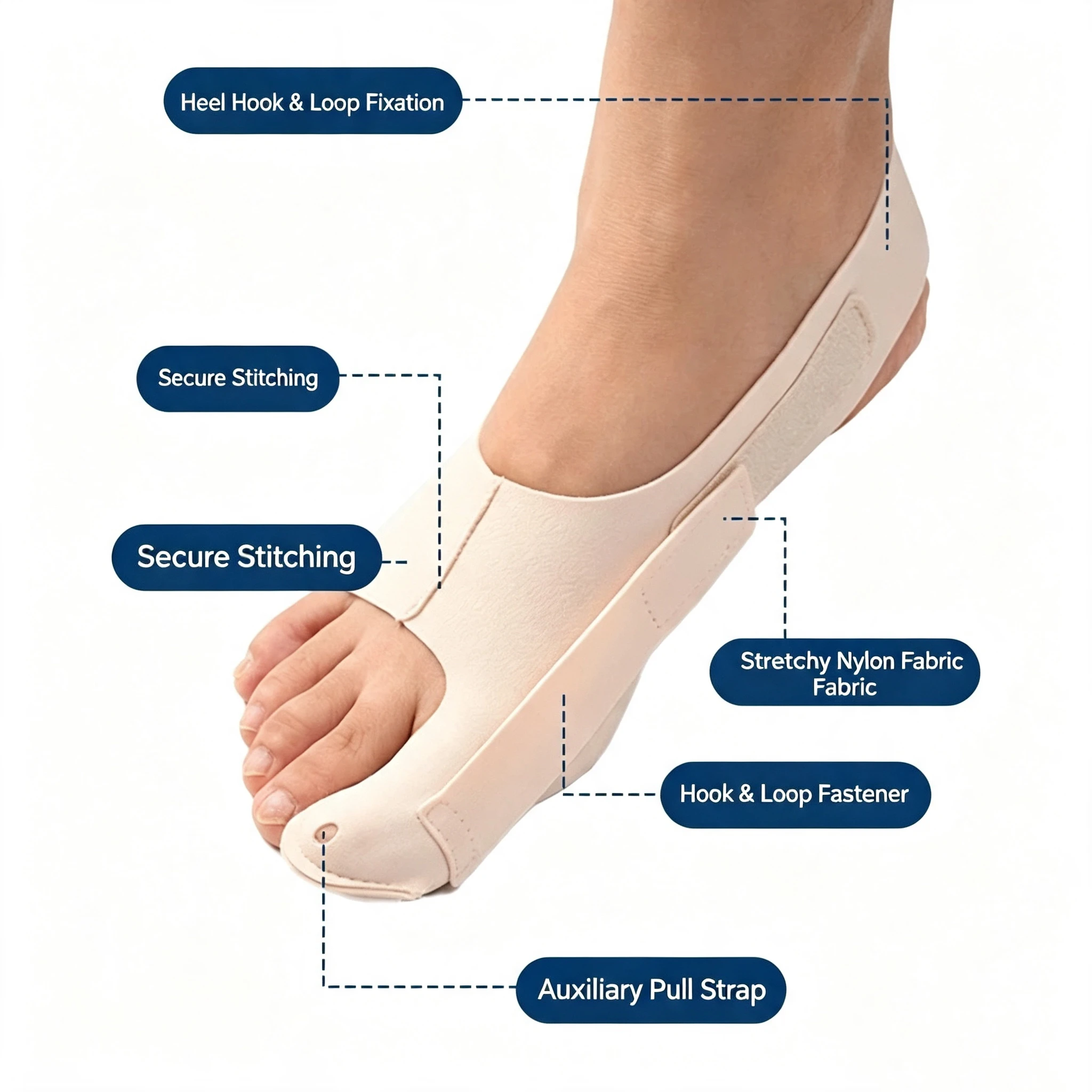 1PCS Adjustable Hallux Valgus Corrector Sleeves, Adjustable Pull Strap Bunion Corrector