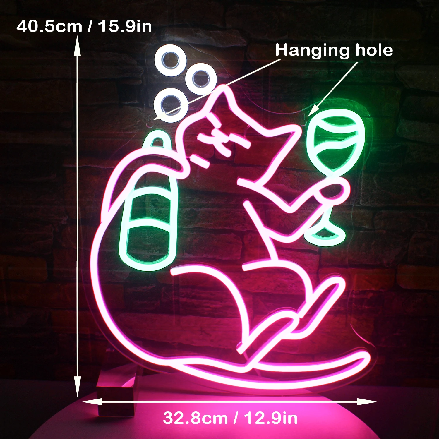 Drinking Cat Neon Sign Funny Design Logo For Bar Wall Lamp Decor Dimmable LED Lights Home Bars Light Up Signs Party Decoration