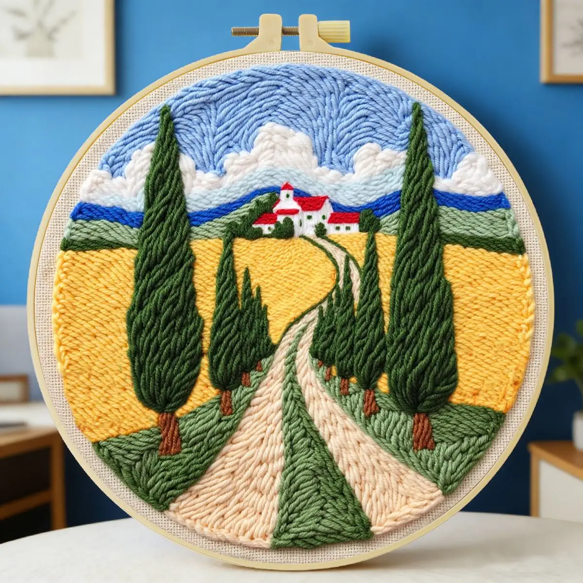 20X20CM/7,87 Zoll Feld-Sticknadel-Set, Stickerei-Kit, Strickstickerei, DIY Handgemachtes Geschenk, Nähkunst – Detail 2