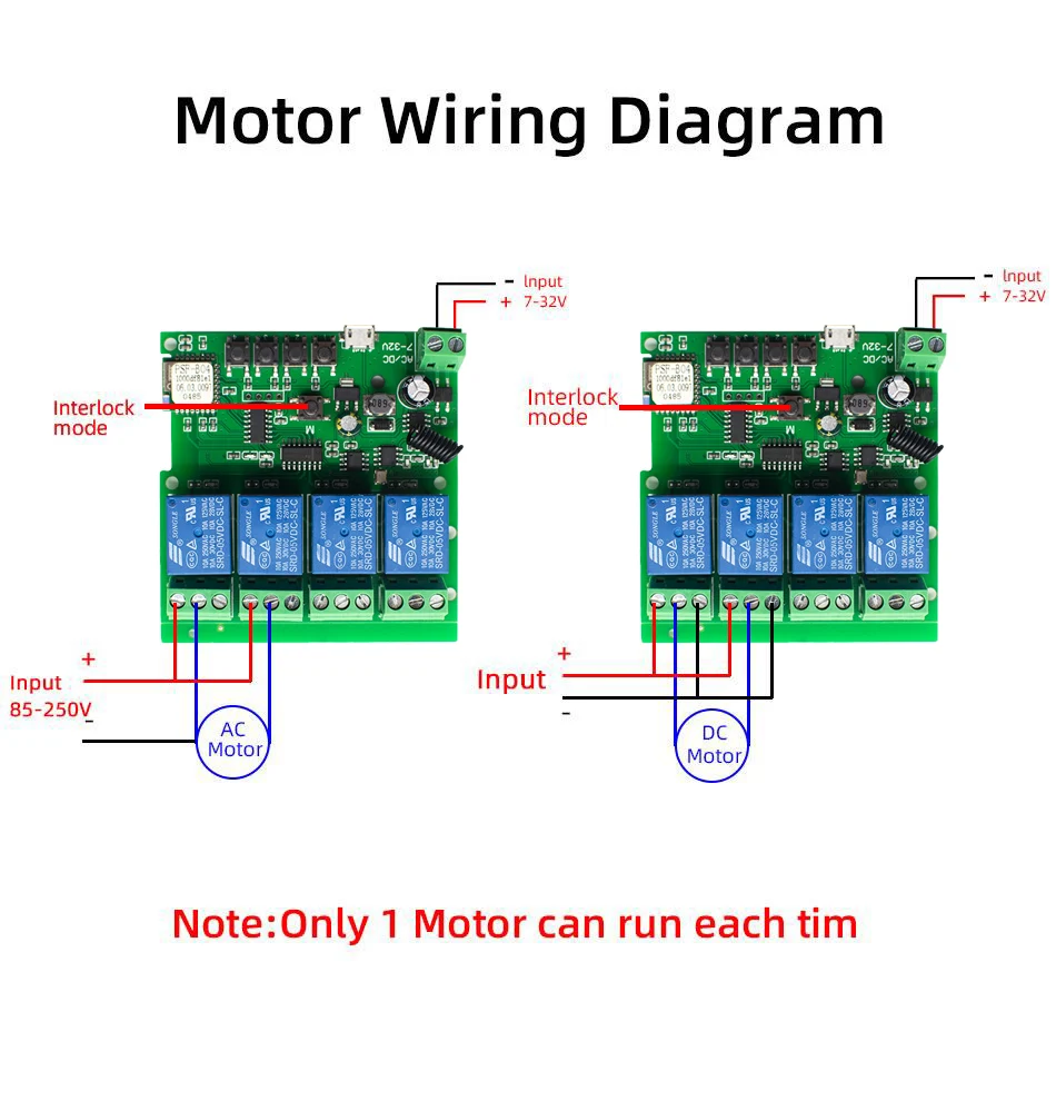 eWelink Smart Wifi Motor Switch Module 5V 12V 32V 220V 1/2/4 Channels Inching Self-locking Interlocking Relay for Alexa Google