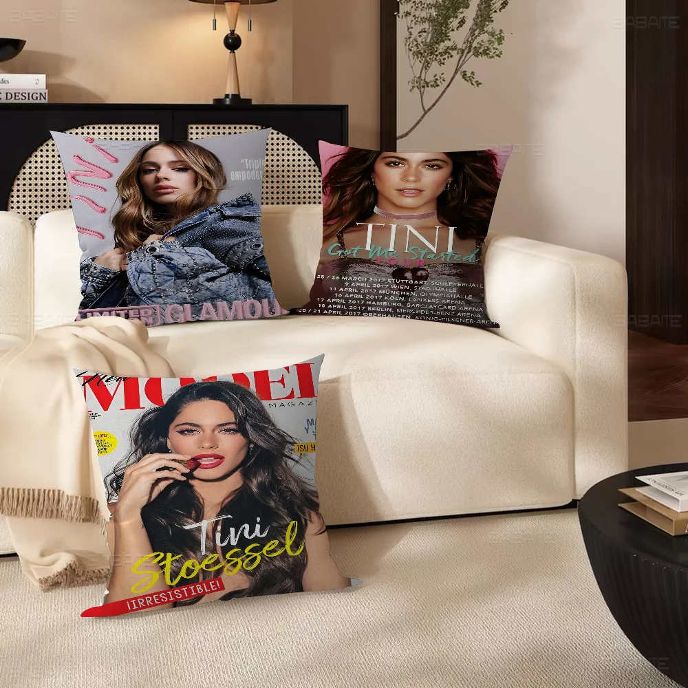 

Argentine Actress T-Tini S-Stoessel Pillow Anime Pillow Sofa Bed Head Pillow Cover Cushion Cover 45x45 cm Fashion