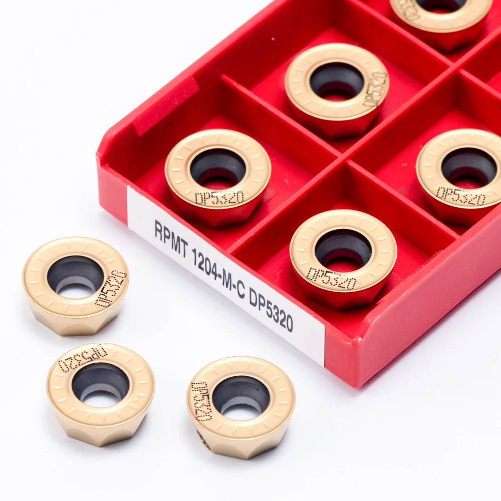 High quality RPMT Milling Cutter CNC Lathe Tools +10pcs RPMT1204-M-C DP5320 Carbide Alloy Insert For Steel Sturdy Wear-resistant