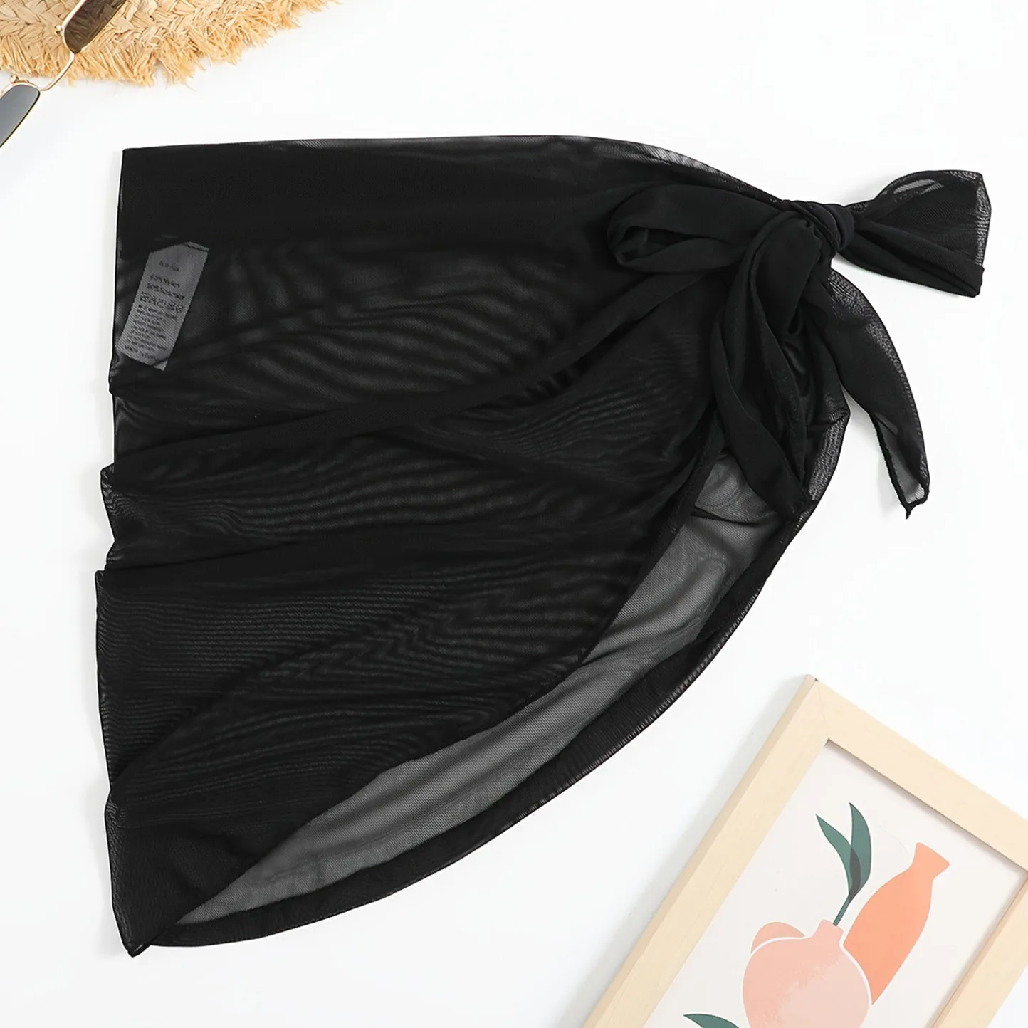 Female Bathing Suit Sheer Cover Up Ladies Wrap Knot Skit Without Bikini Beach Summer Shiny Wraps Cover Ups For Womens Swimwear