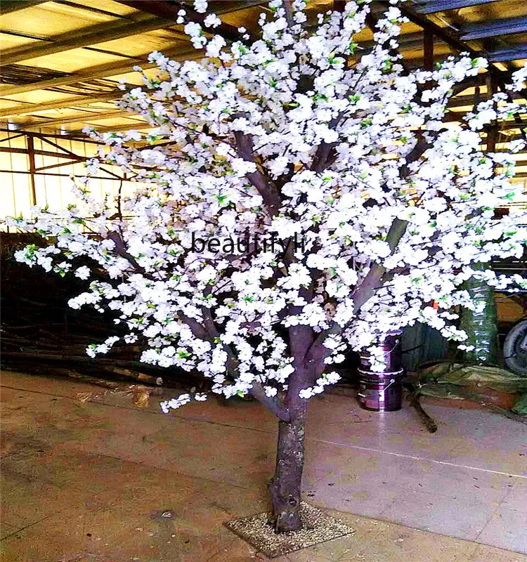 Simulation Pear Flower Peach Blossom Large Stage Props Wedding Pear Flower Peach Blossom Decoration Fake Pear Flower Tree