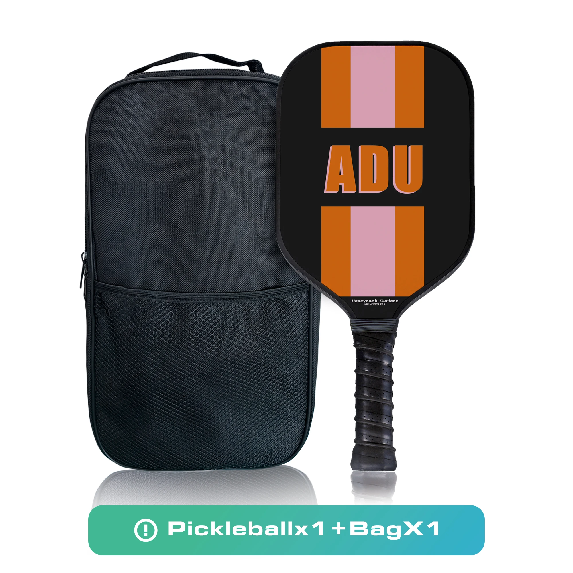 Racket Custom Name Orange Letters Broken Honeycomb Passion 16mm Kimchi Ball Paddle Fiberglass Surface Sports Racket Gift