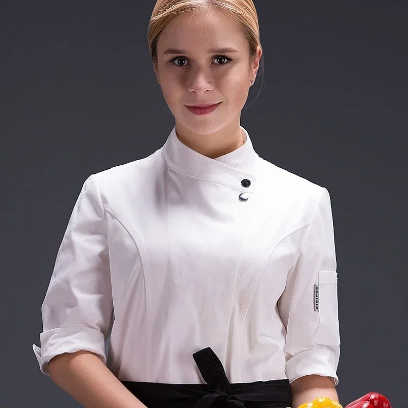 Dames Restaurant Kleding Chef Serveerster Jas Werk Uniform Nieuwe Mode Food Service Barista Wear