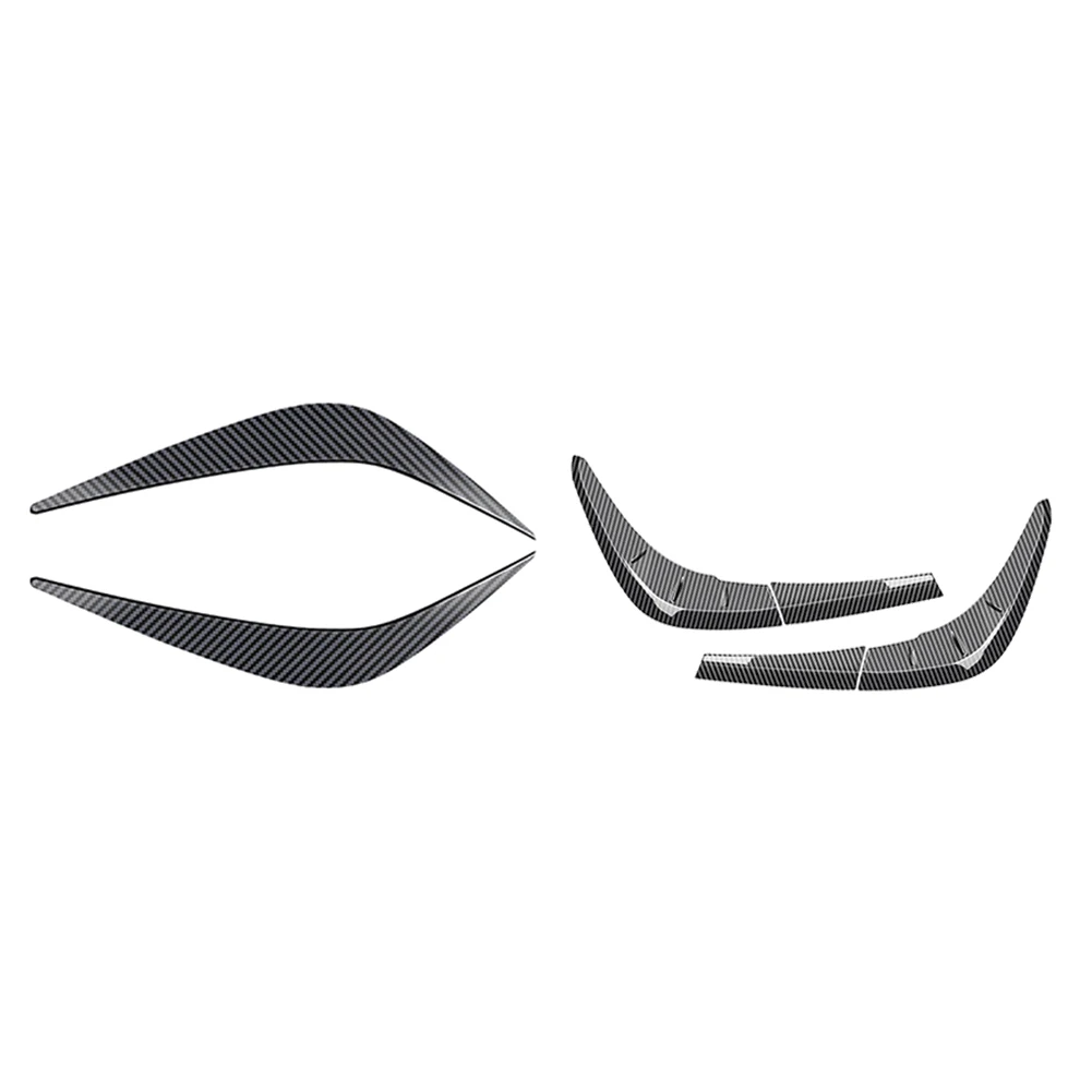 

Car Front Headlights Eyebrows Tail Light Eyebrow Cover Trim Spoiler Style for Toyota Raize 200 ROCKY Series Carbon Fiber