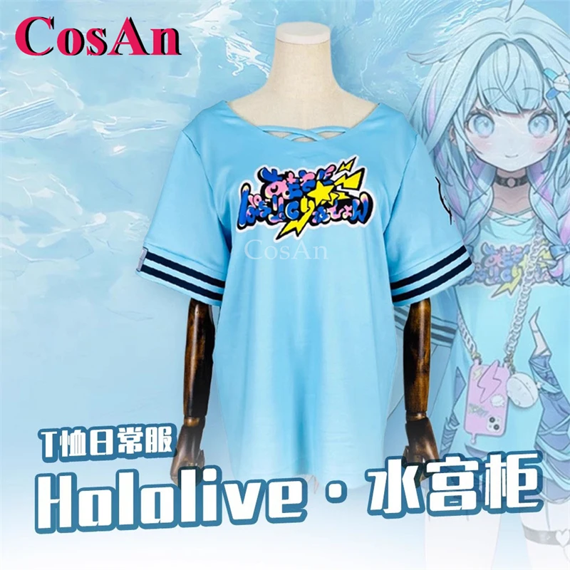 

CosAn Anime VTuber Hololive Mizushi Cosplay Costumes Fashion Lovely T-Shirt For Daily Wear Unisex Party Role Play Clothing New