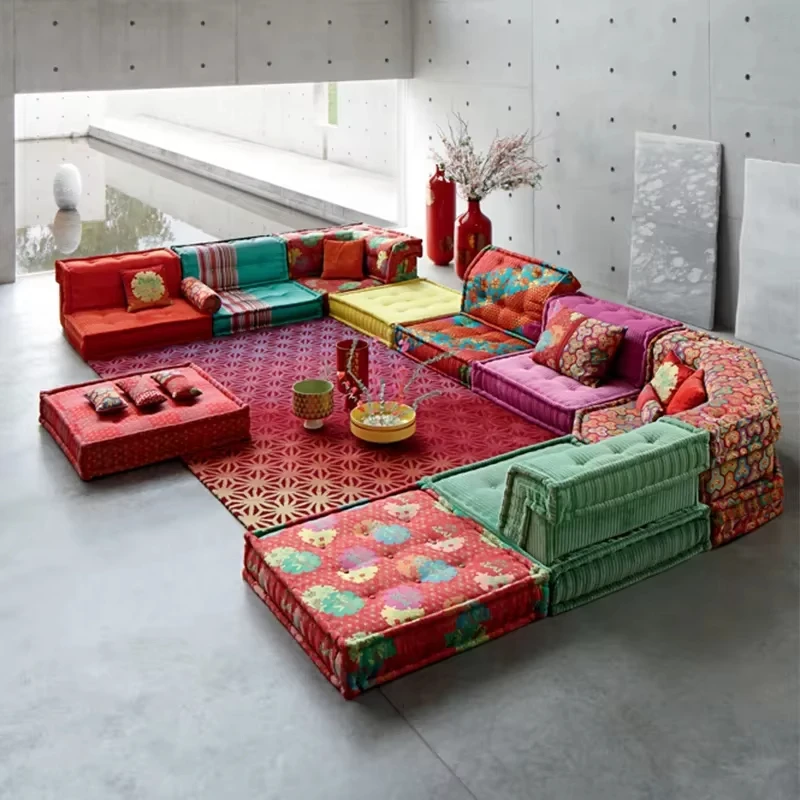 

Unique style modern combination, sofa color fabric combination, living room large size sofa