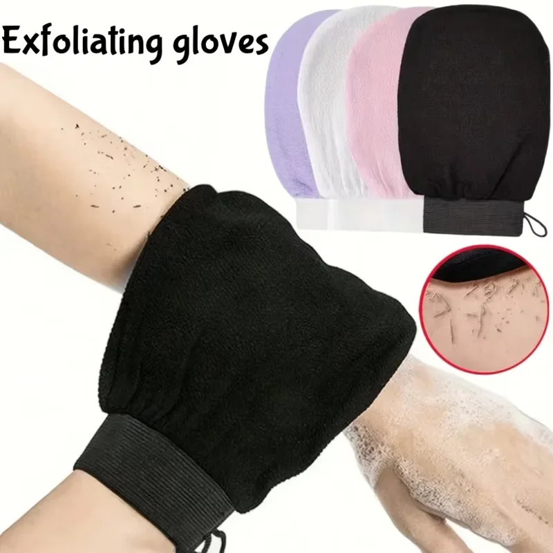 Gran oferta, cepillo de baño de silicona para fregar el cuerpo, 1 pieza, guante exfoliante Hammam de doble cara, guante exfoliante mágico para pelar, eliminación de bronceado
