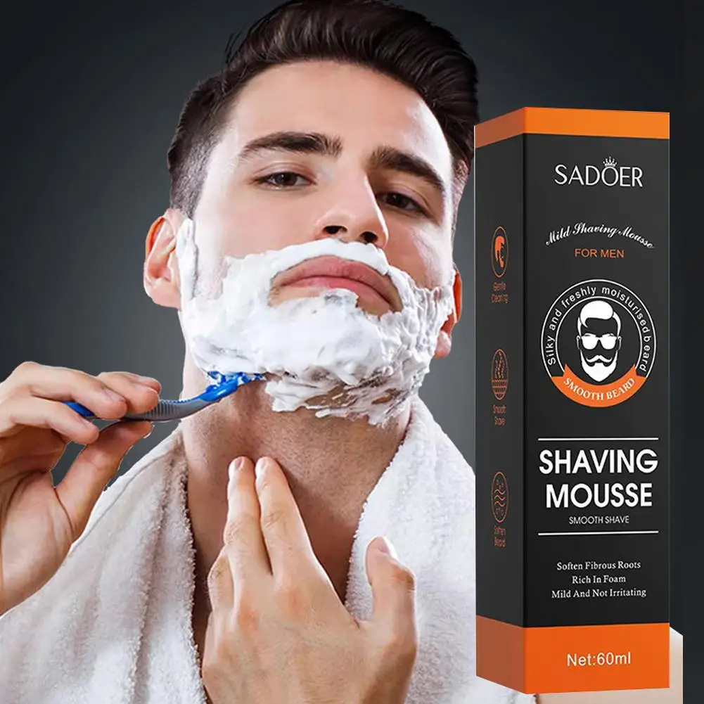 60ML Shaving Gel Shaving Smooth Softening Beard Roots Cleanses Shave Cream Shave Gel Smooth Shaving Cream For Men