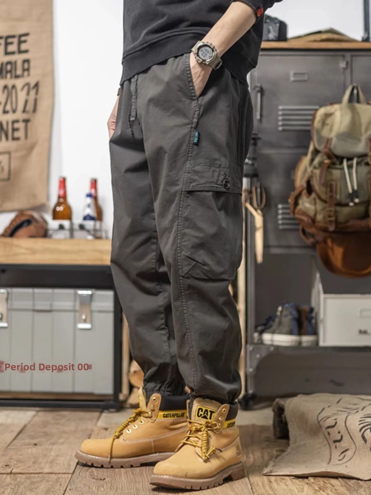 

Men's Retro Loose Harlan Pants Elastic Casual Long Trousers Autumn Spring Workwear Sle Trendy Drop-Crotch Trousers