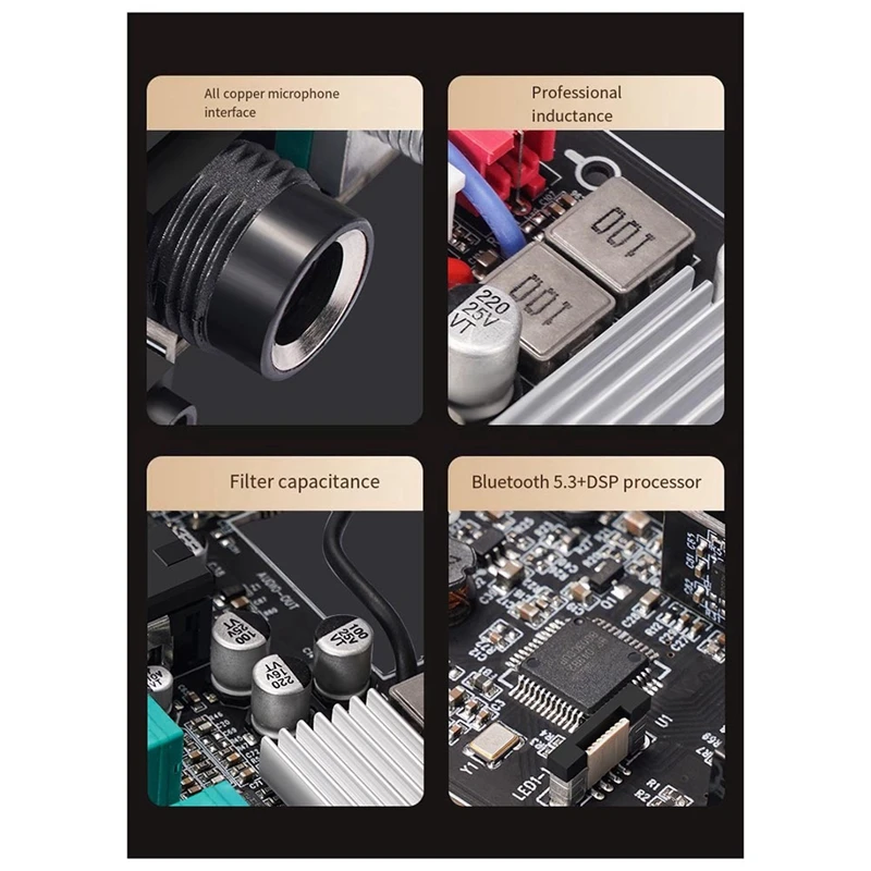 Mini Small Power Amplifier Audio Power Amplifier 100Wx2 Fever-Grade Home Stereo Bluetooth Power Amplifier 5.3 Us-Plug