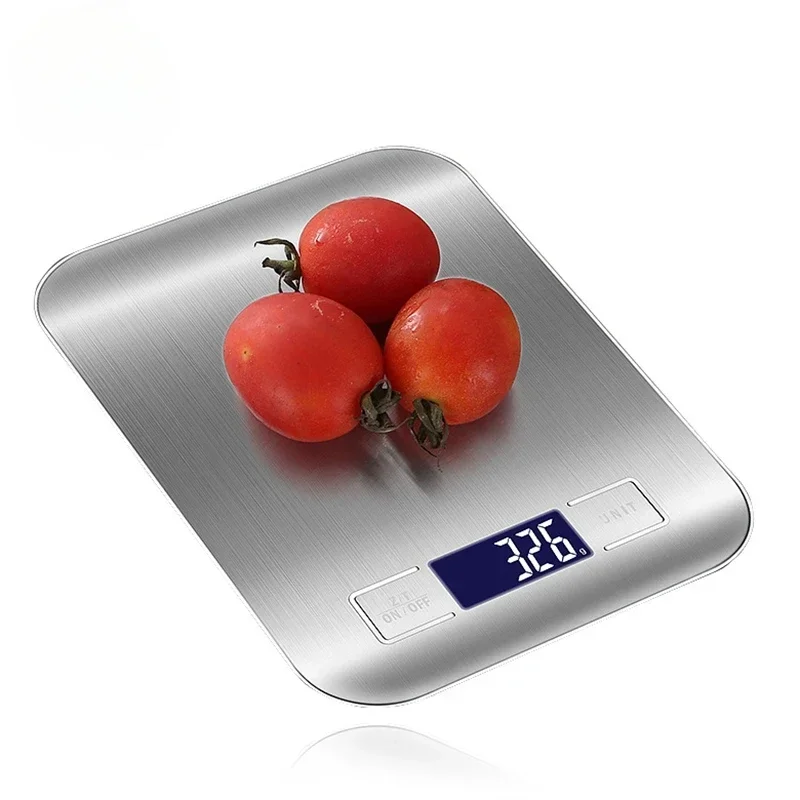 

Rechargeable Stainless Steel Electronic Scales 5kg/10kg Kitchen Scales Home Jewelry Food Snacks Weighing Baking Tools