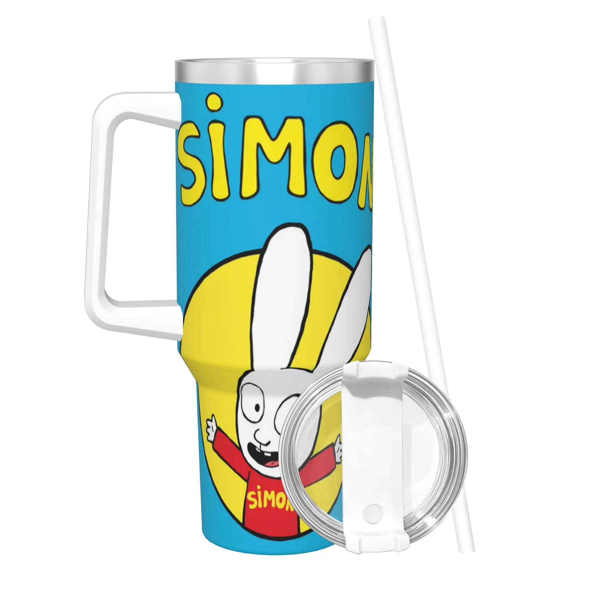 Simon Super Rabbit Tumbler 40oz Stainless Steel Double Wall Vacuum Insulated  Mug Cups With Straw