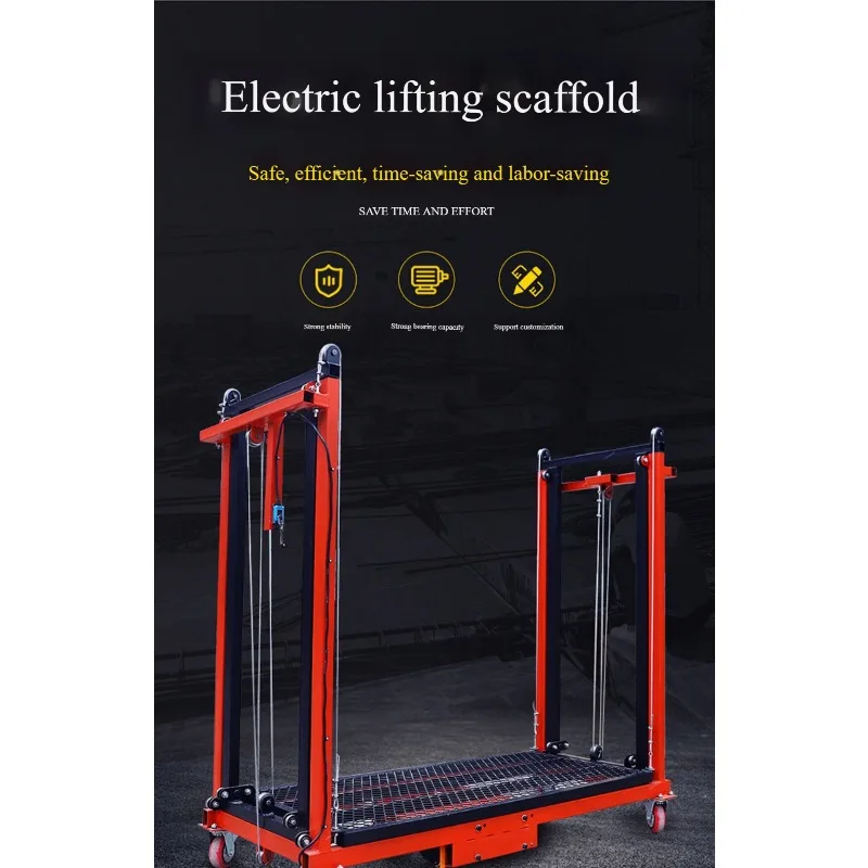 Small Mobile Lifting Platform Electric Foldable Scaffolding With Remote Control For Home Use And Light Construction Projects