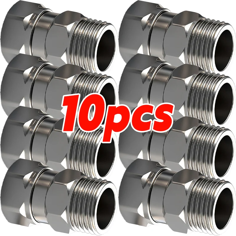 1-10 Stück Wasserhahn-Adapter Eckventil-Verbinder für Küche und Haushalt Edelstahl-Befestigungsschlauch-Verbindungsstücke