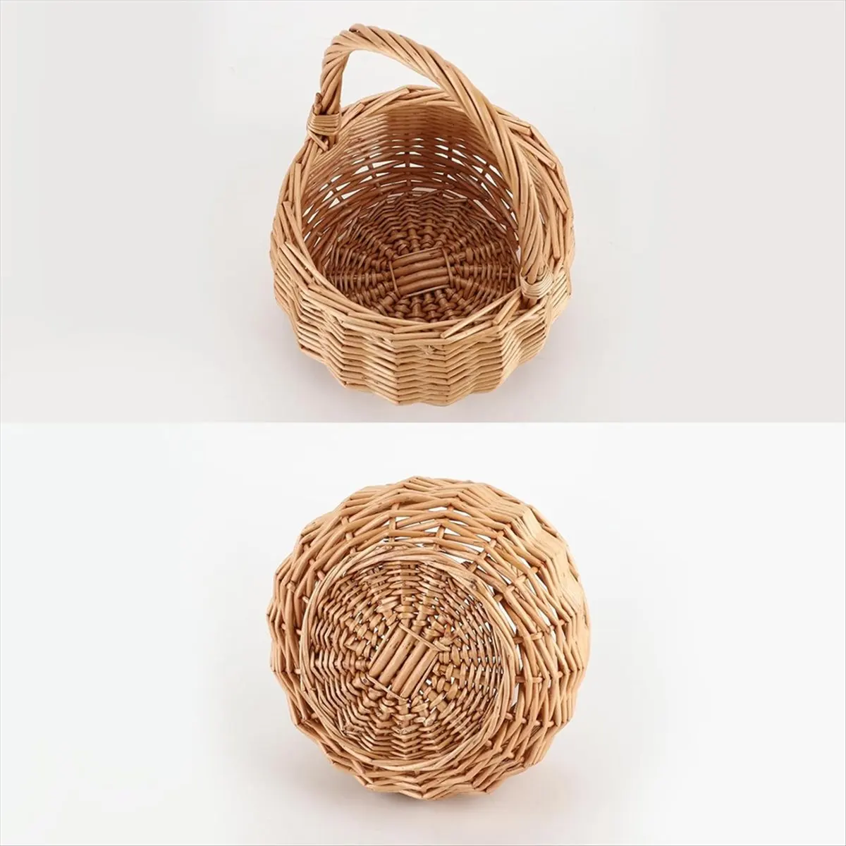 Wicker Picnic Basket with Handle,Willow Flower Girl Basket for Weddings,Garden and Home Decor -Wicker Storage Basket view 5