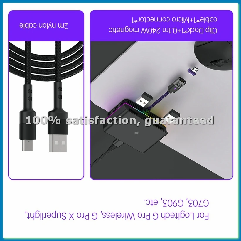 RGB Mouse Magnetic Charge Dock for PRO X 2 MX Master 3S 3 Anywhere VGN VXE R1 Max AJ199 B-A09I