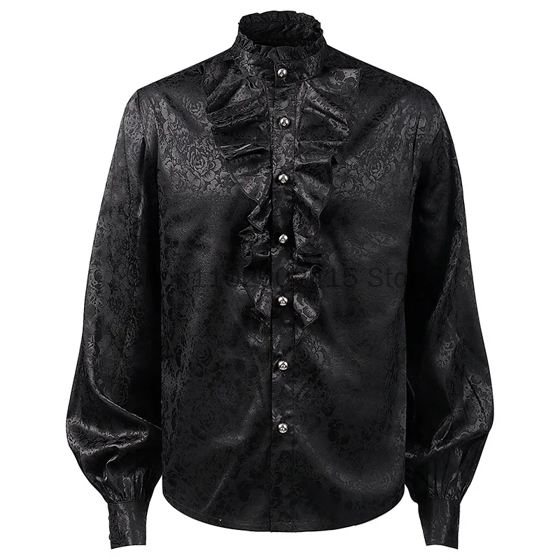 

Medieval Viking Halloween Cosplay Costumes Autumn Casual Shirts Steampunk Bandage Long Sleeve Ruffled Shirt Gothic Blouse Tops