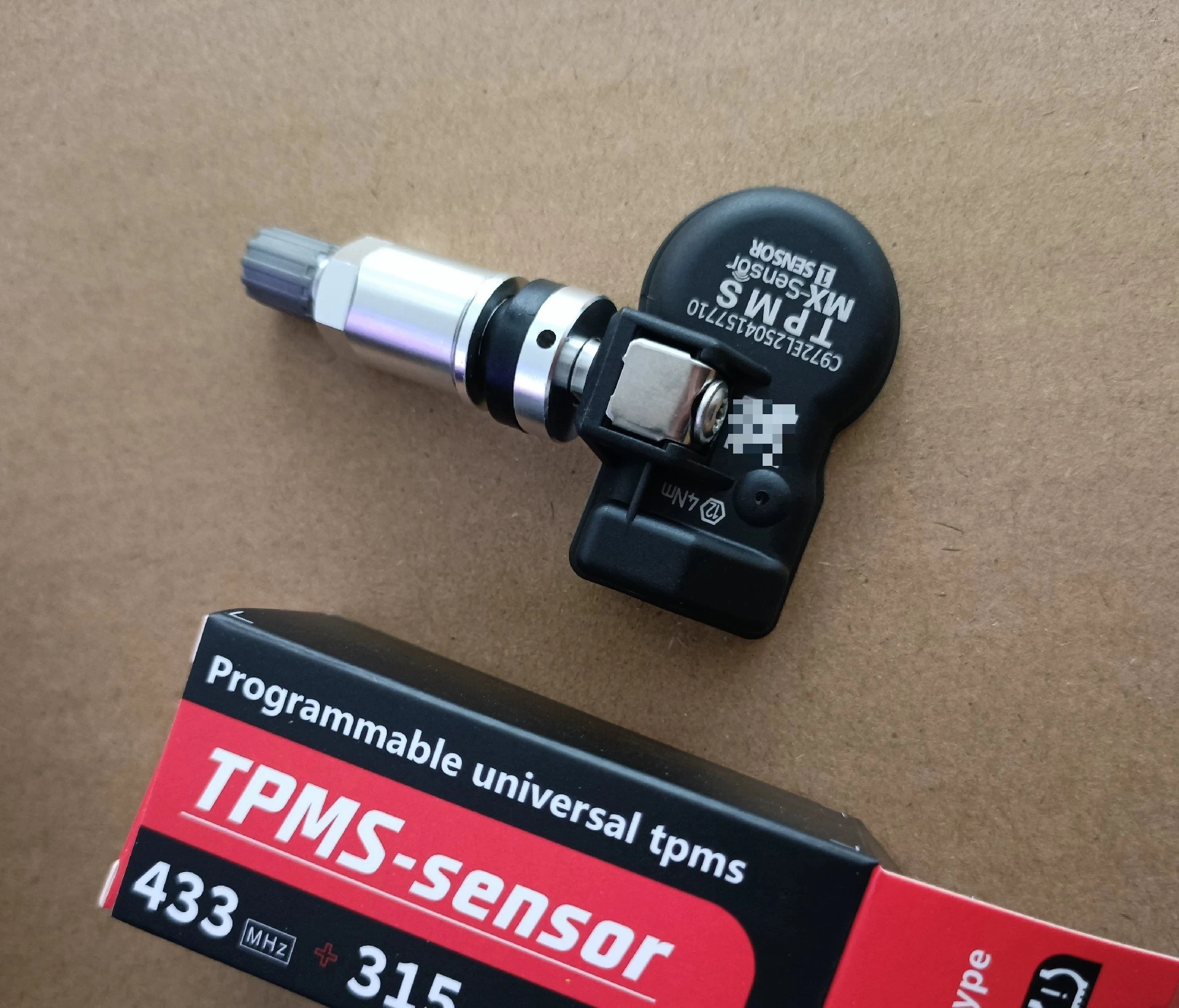 TPMS Programmable Tire Pressure Sensor Universal 315-433MHz Dual Frequency Black Metal Sensor - Image 2