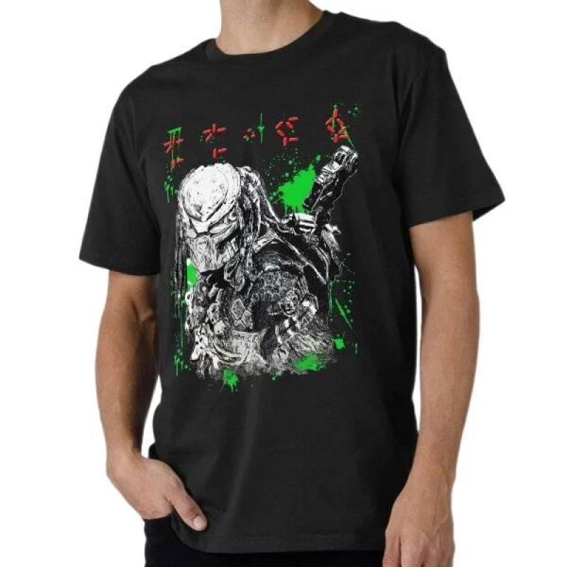 

the Predator Sic-Fi 90s Horror Retro Unisex Classic Alien hunter T-Shirt 100% cotton Short Sleeve Graphic Clothes All size tops