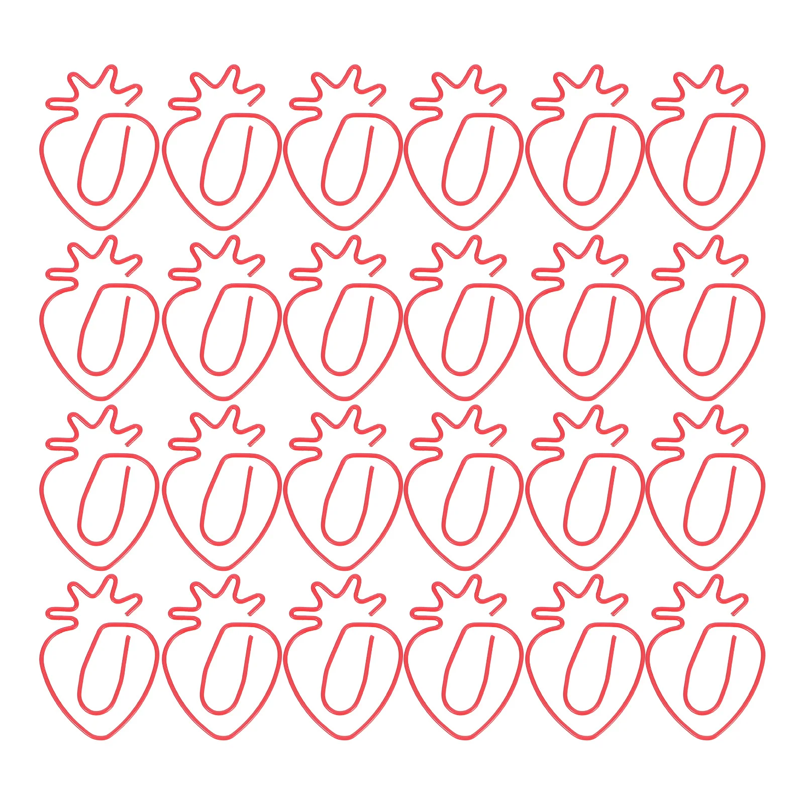 

50pcs Strawberry Paper Colorful Metal Creative Binder Clips For Office School Supplies Decorative Stationery Organizer Planner