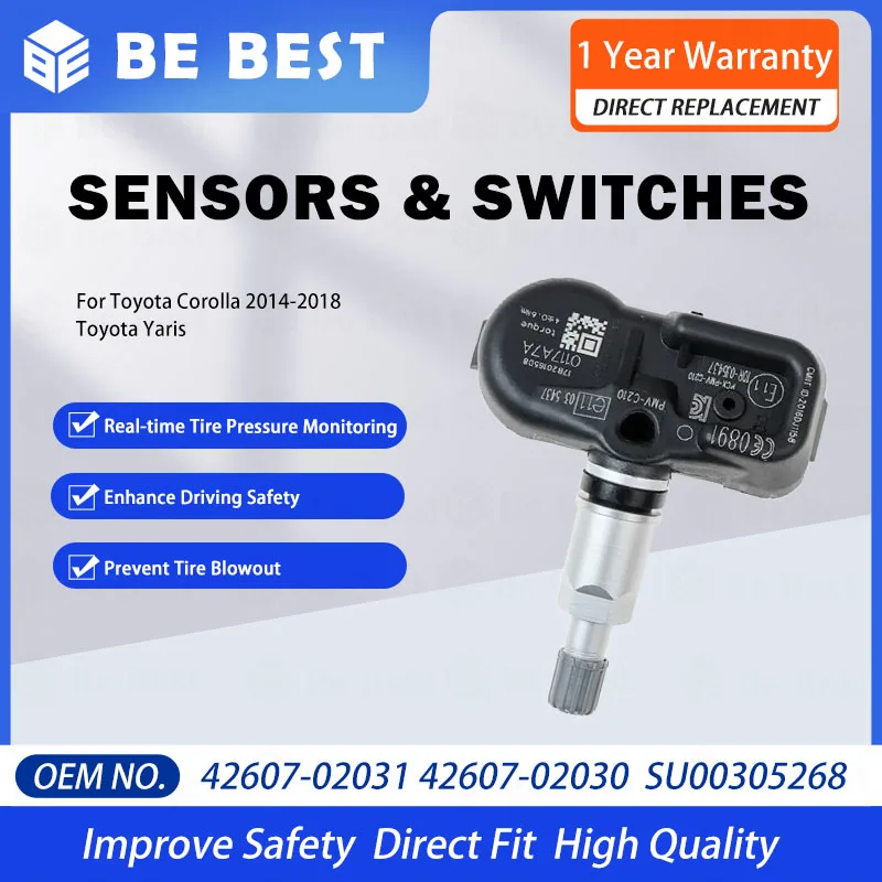 

1/4 шт. PMV-C210 42607-02031 4260702031 Датчик давления в шинах TPMS для Toyota RAV4 Yaris Avensis Auris Verso 4260730070