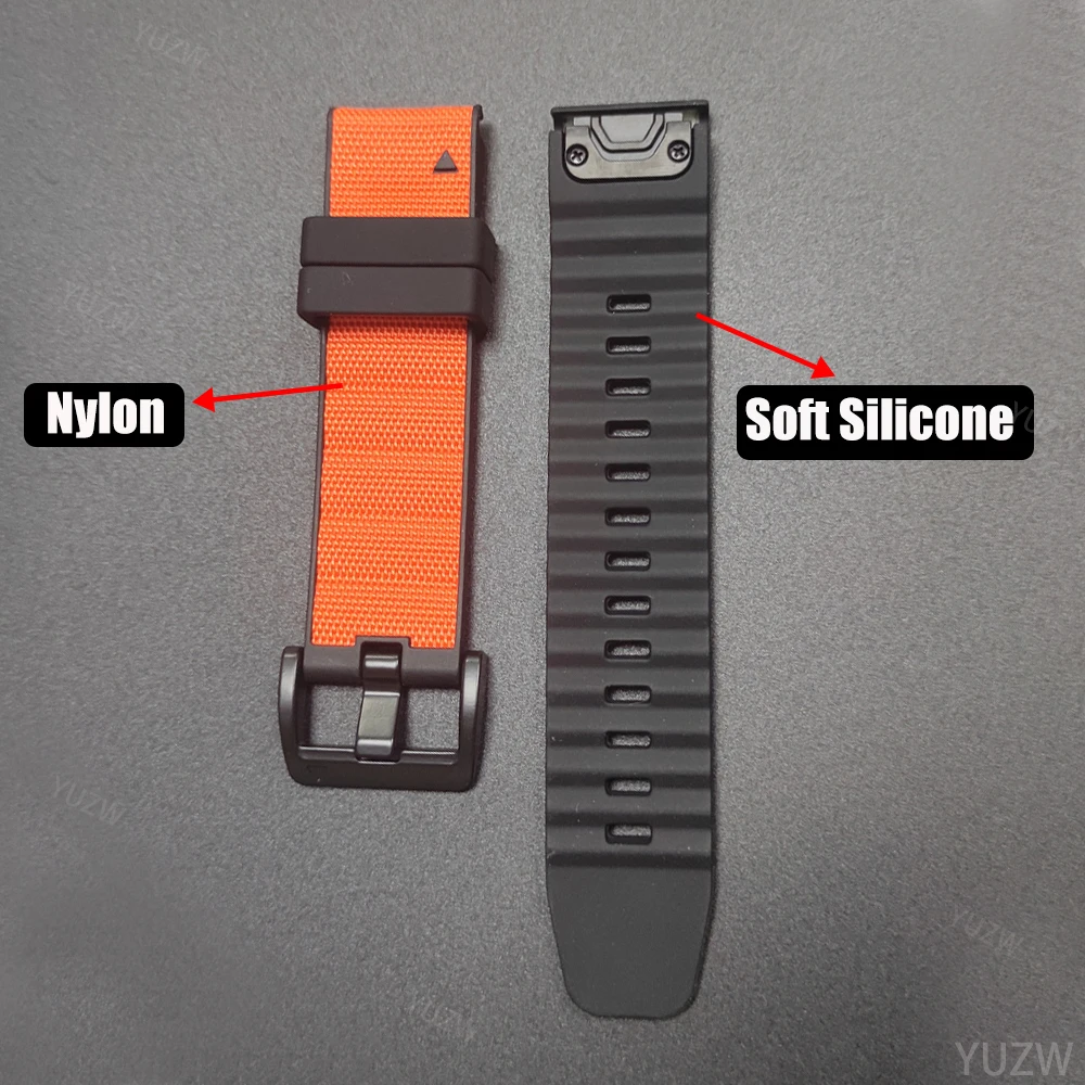 22 مللي متر 26 مللي متر النايلون + سيليكون حزام ل Garmin إندورو 3 2 استبدال حزام (استيك) ساعة ل Epix برو النسب MK3/2 Fenix 8 Pro 7 7X سوار