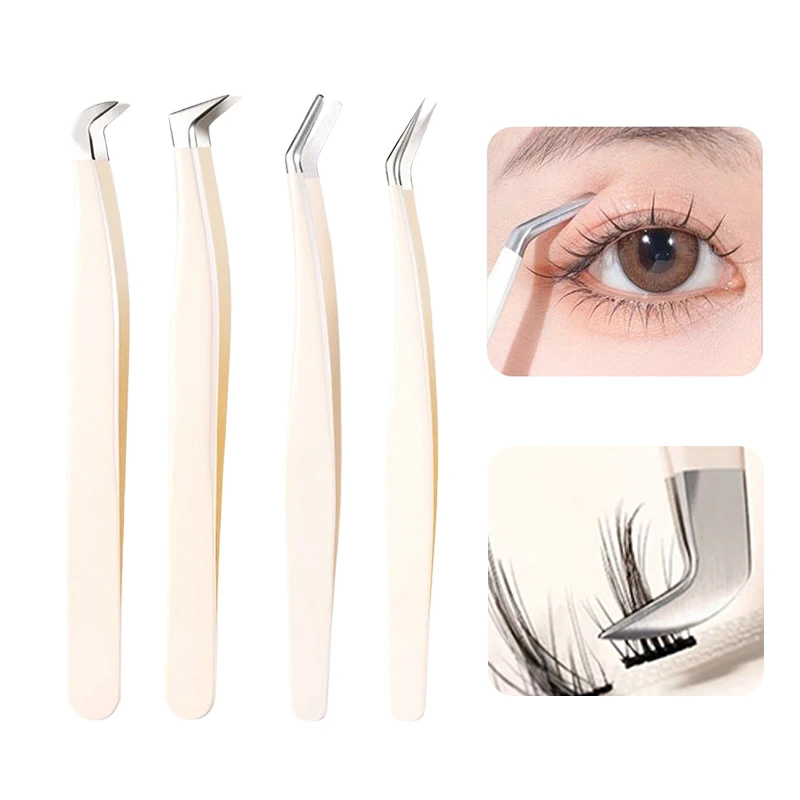 1Pc Anti-static Stainless Steel Eyelashes Tweezers Lashes Extension Supplies Industrial Precision Eyebrow Tweezer Makeup Tools