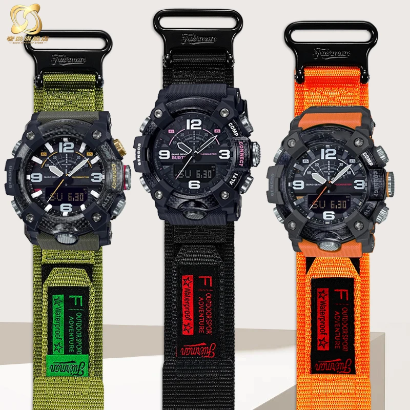 

for Casio Little Mud King 5594 GG-B100, replacing outdoor climbing nylon canvas watch strap with men's watch accessories