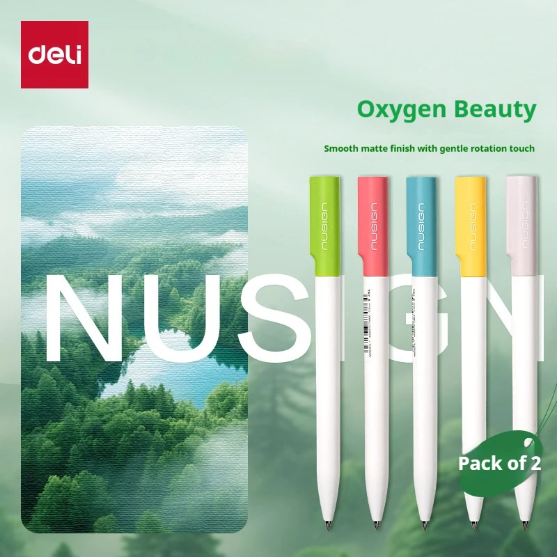 Deli Nusign Rotating Gel Pen,0.5mm Silent Mechanism Minimalist&Professional smudge-proof ink,perfect for exams,essays,daily note