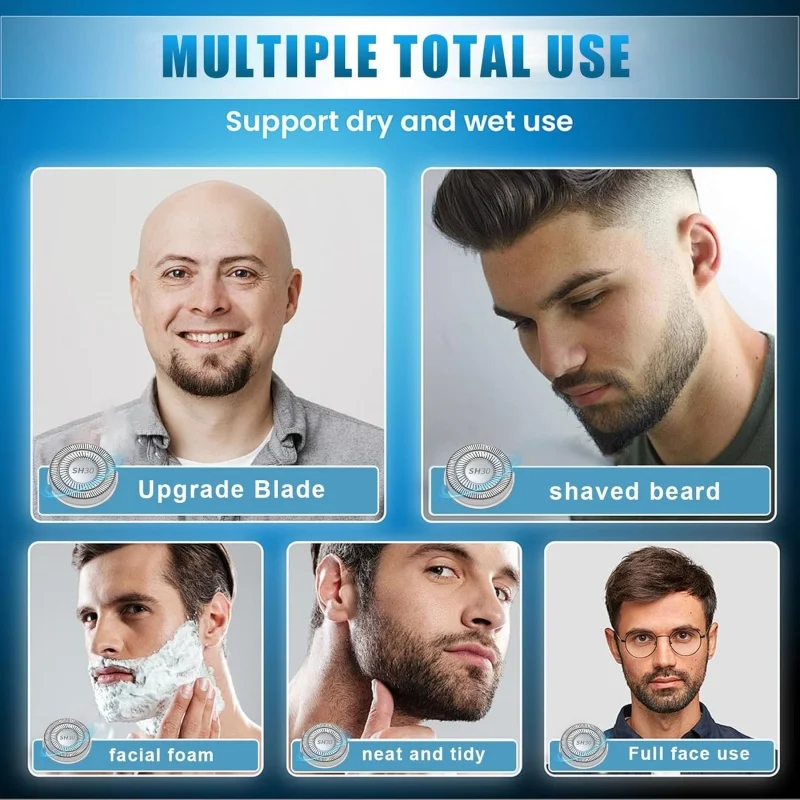 6 عبوات رأس حلاقة بديلة لشركة فيليبس نوريلكو SH30 50 70 90 سلسلة 1000 2000 3000 S1020 S1050 S1060 S1070 شفرة حلاقة