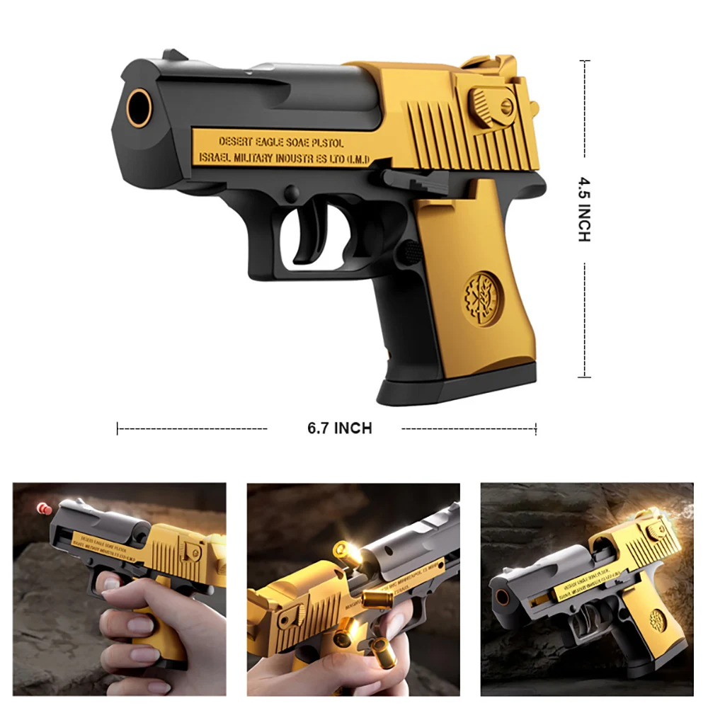 Mini pistola de juguete de Águila del desierto para niños y niñas, juguetes Fidget, pistola eyectora de conchas, juego de disparos, regalo de cumpleaños, envío directo