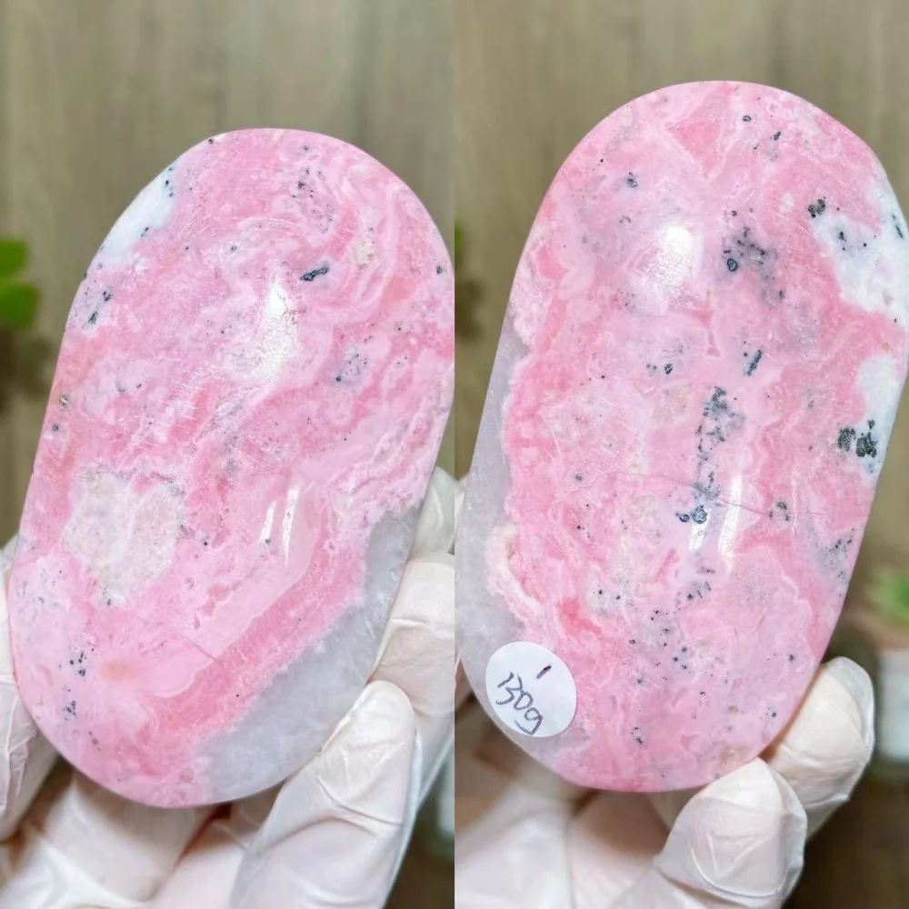 1PCS Natural Mineral Crystal Peru Rhodonite Palm Hand Polishing Healing Crystals Reiki Unique Home Decoration Gifts