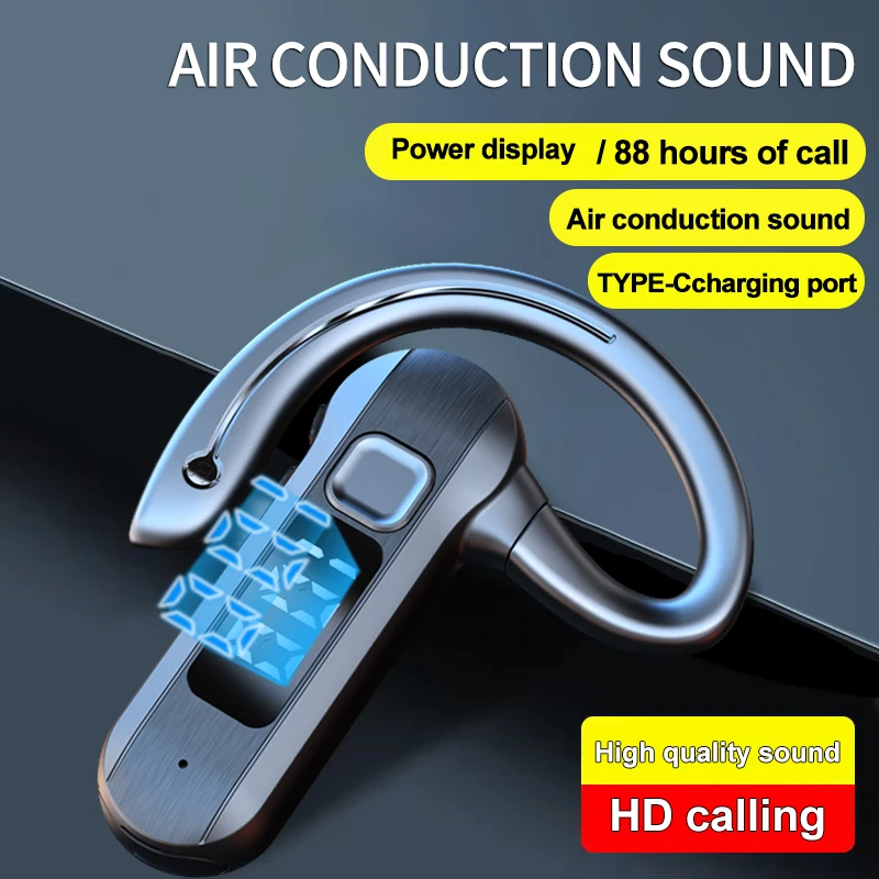 M26 骨伝導ワイヤレスヘッドセット Bluetooth 5.2 ハイパワーデジタルディスプレイ音声制御耳なしビジネスヘッドセットに応答