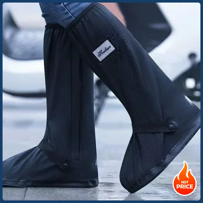 Non-Slip Reusable Waterproof Rain Boot Covers Unisex Portable Cycling Shoe Protective Covers for Rainy & Snowy Weather