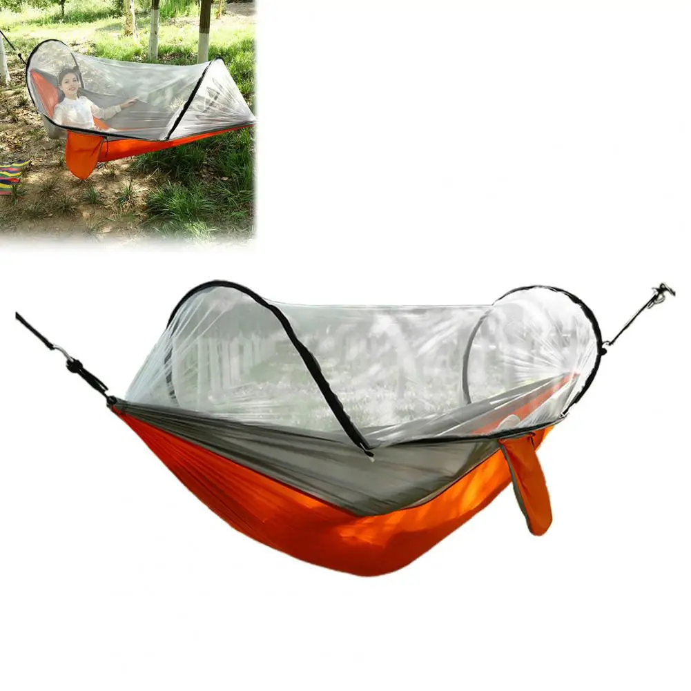 Instant Mosquito Net Hammock for Two Person Camping Nylon Fabric Swing Anti Roll Design