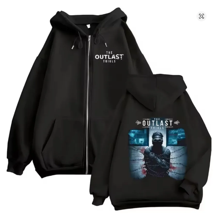 The Outlast Trials Zip Up Hoodies High Quality Fashion Long Sleeve Zipper Sweatshirts Men Women Casual Loose Pullovers