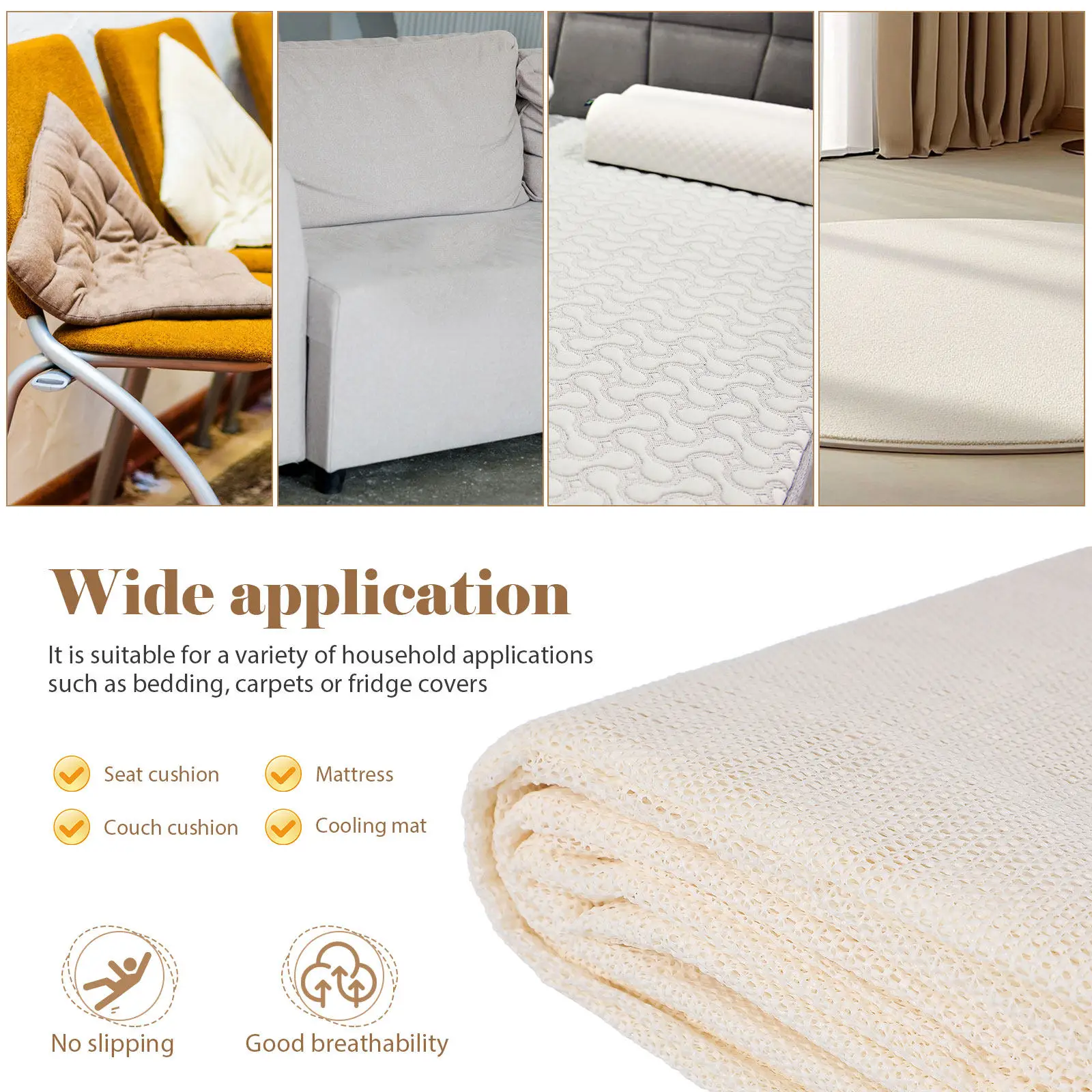 

Противоскользящая подложка для ковров 200x300 см из прочного ПВХ для ковровых покрытий, предотвращает скольжение по деревянным полам, коврик с защитой от скручивания