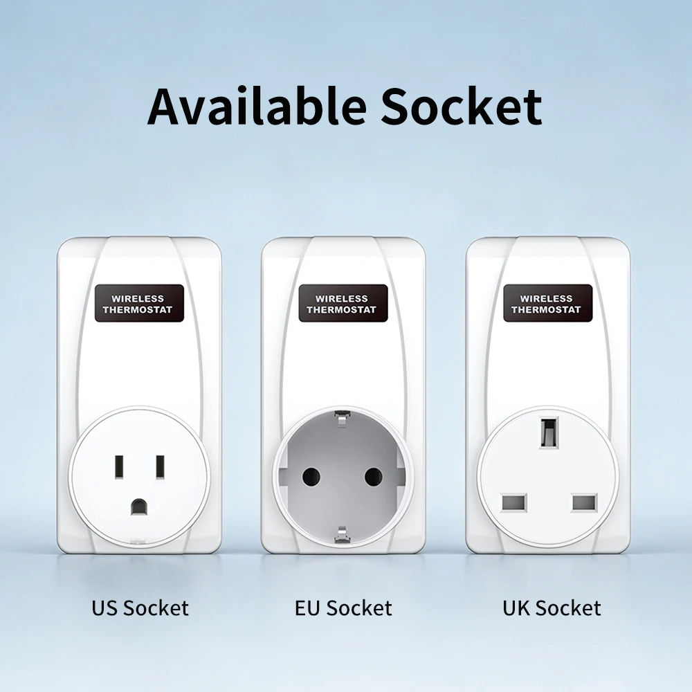 433MHZ  fixed-frequency temperature-controlled socket  wireless thermostats in heating  cooling devices in accordance  EU/UK/US
