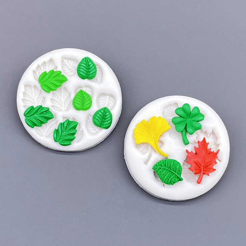 Ginkgo Maple Four Leaf Clover Silicone Mold Sugarcraft Chocolate Cupcake Baking Mold Fondant Cake Decorating Tools