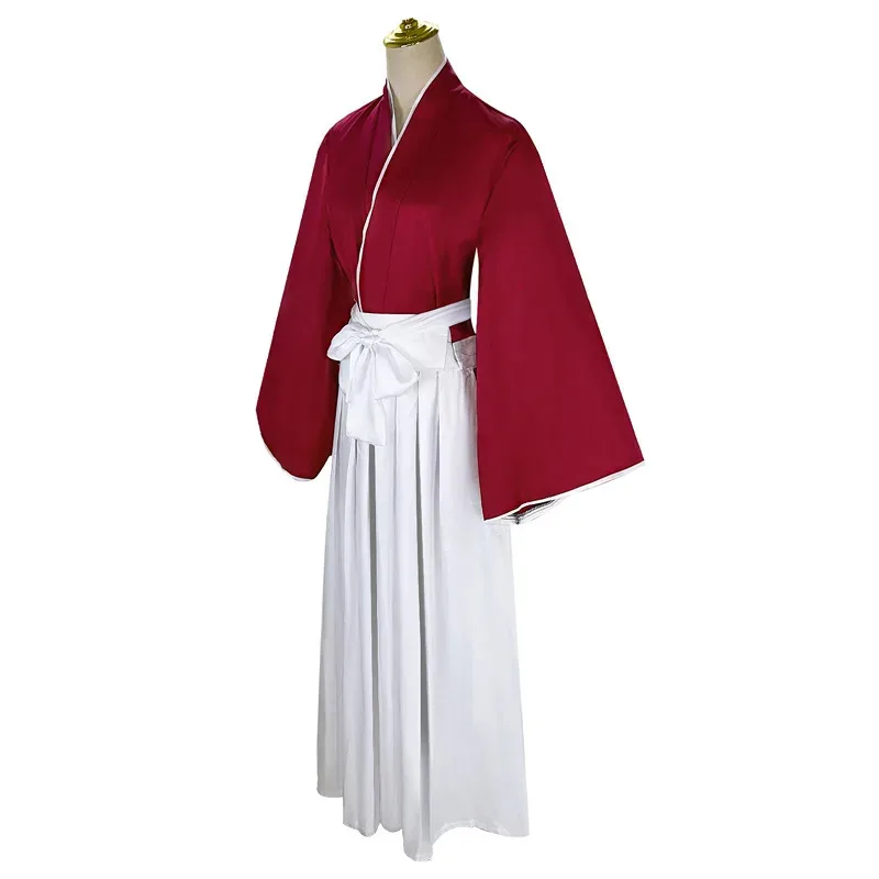 

Anime Cosplay Costume HIMURA KENSHIN Kimono Halloween Fancy Samurai Kendo Clothing Set Top Pants Carnival Party Uniforms y