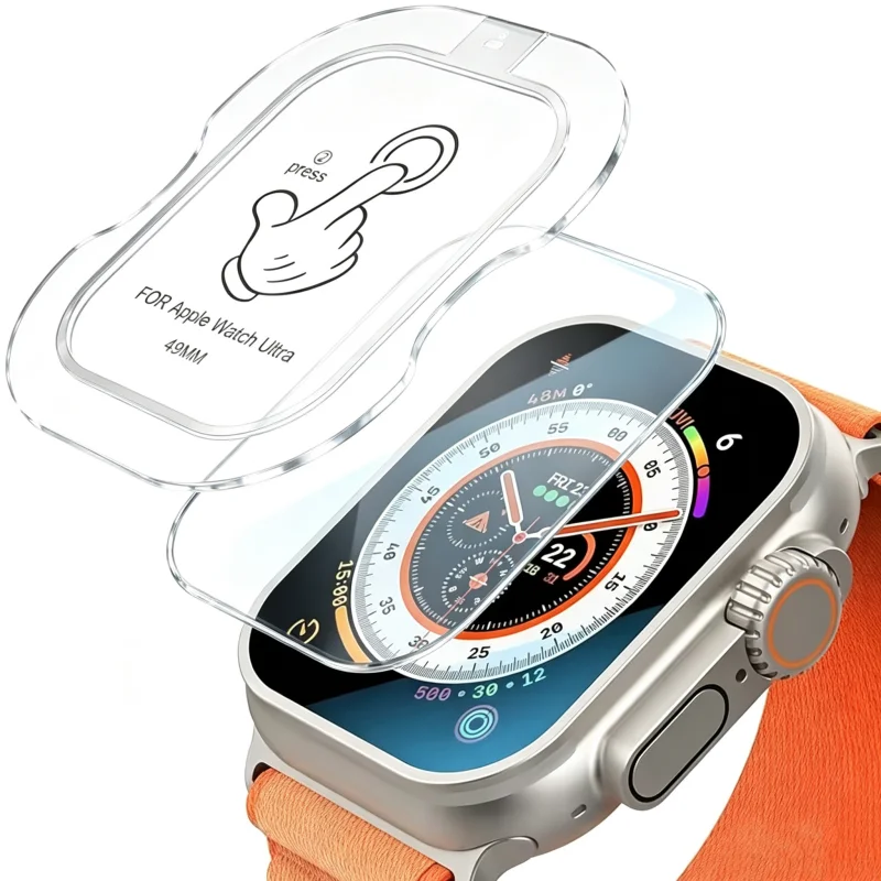 Tempered Glass Film For Apple Watch Ultra 1 2 3 49mm With Alignment Tool HD Screen Protector iWatch Ultra 49mm Easy Install Kit