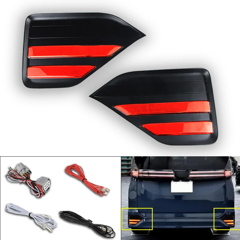 

2PCS for Toyota Noah Voxy 90 R90 90S 2022 2023 Car LED Rear Bumper Light Reflector Brake Lamp Parking Reversing Signal Fog Light