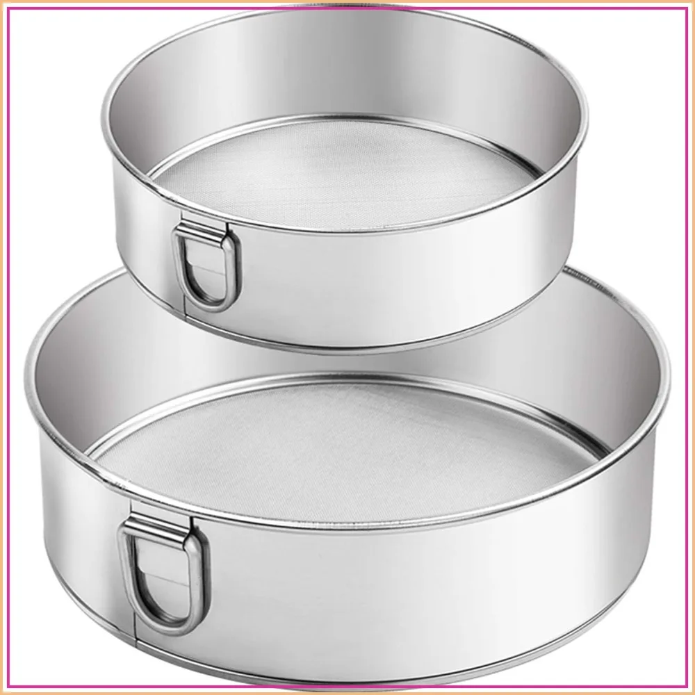 6-Inch 60 Mesh & 8-Inch 40 Mesh Stainless Steel Fine Mesh Strainer Set of 2 for Baking and Straining